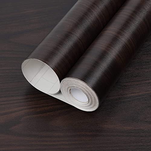 ELTON DIY Wall Paper/Wall Sticker Self Adhesive Waterproof for Living Room Bed Room Furniture Make Over Interior Exterior (45X300 CM) Mahogany - Image 1