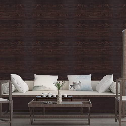 ELTON DIY Wall Paper/Wall Sticker Self Adhesive Waterproof for Living Room Bed Room Furniture Make Over Interior Exterior (45X300 CM) Mahogany - Image 4