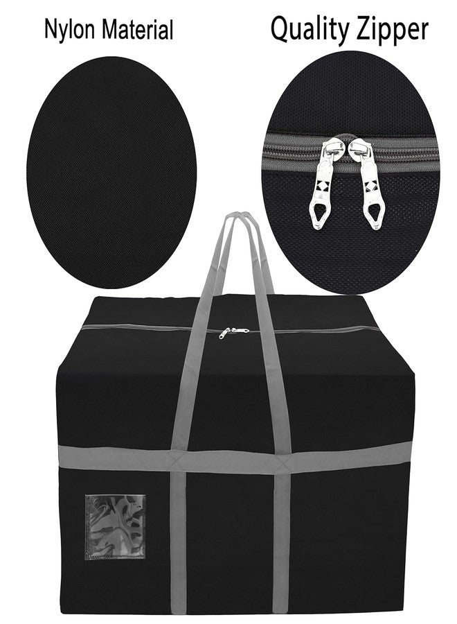 Storite 2 Pack Extra Large 128 L Nylon Moisture Proof Multipurpose Heavy Duty Storage Bag for Toys/Stationery/Blankets/Clothes/Moving Bag With Strong Reinforced Handles Rectangular(Black,80x40x40 cm) - Image 4