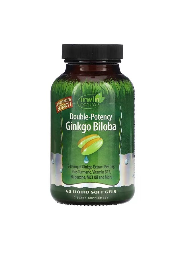 Irwin Naturals Ginkgo Biloba DoublePotency  60 Liquid SoftGels  - Image 1