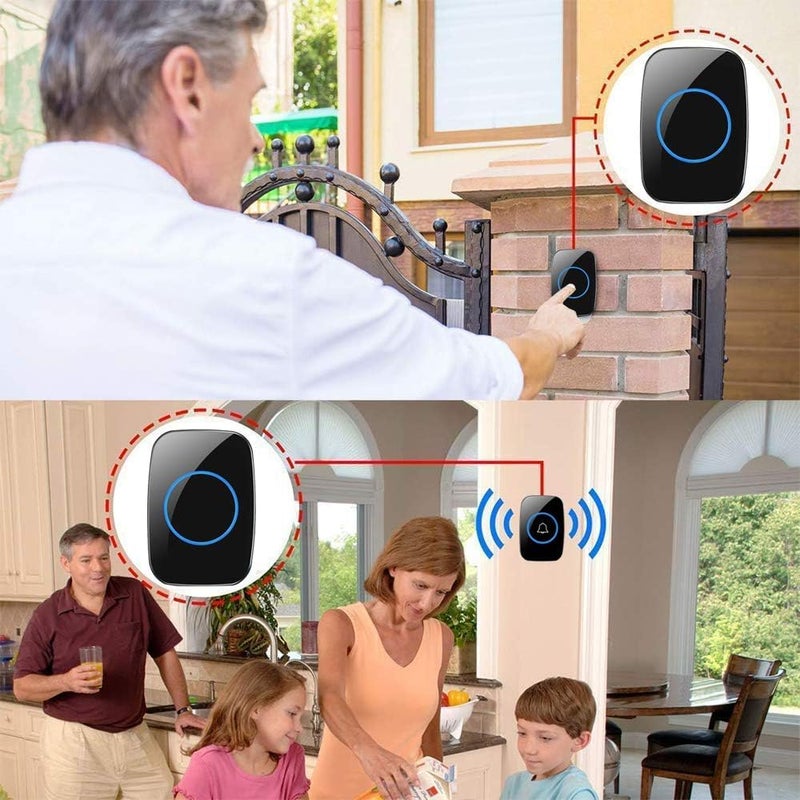 VATTU Wireless Doorbell Kit with 1 Transmitter and 1 Receiver, Waterproof Remote Door Bell, 300m Range, 36 Chime Melodies, 4 Volume Levels, LED Indicator, Easy Plug-in Door Chime for Home & Office - Image 2