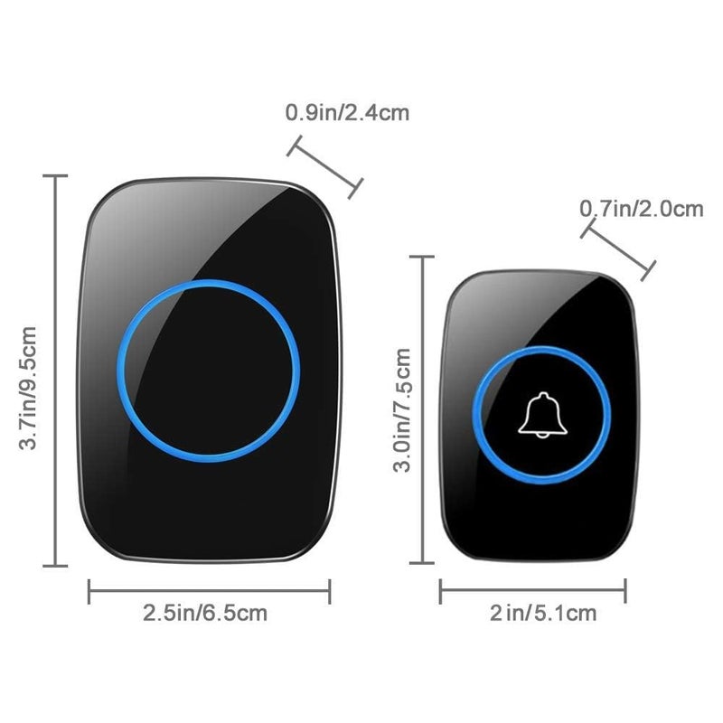 VATTU Wireless Doorbell Kit with 1 Transmitter and 1 Receiver, Waterproof Remote Door Bell, 300m Range, 36 Chime Melodies, 4 Volume Levels, LED Indicator, Easy Plug-in Door Chime for Home & Office - Image 5