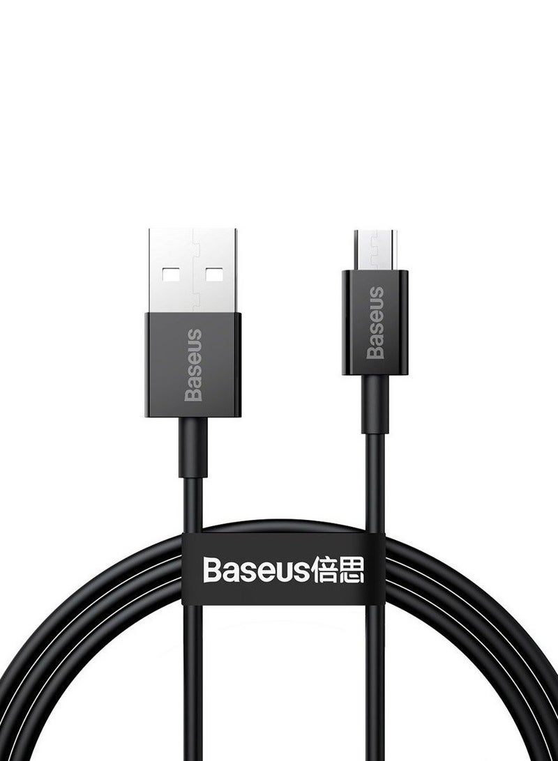 Baseus Superior Series Fast Charging Data Cable USB to Micro 2A 2m Black black - Image 1