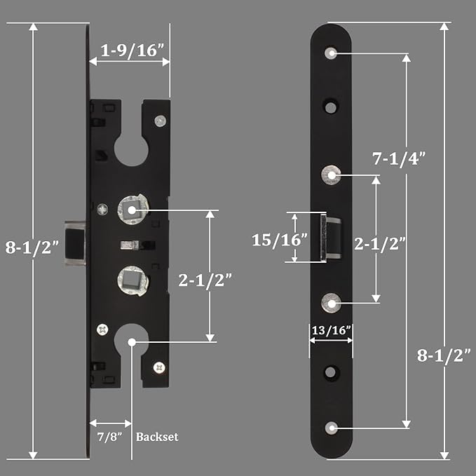Hausun Storm Door Handle Set Replacement Kit With 2 Point Mortise Lock And Key Security Door Keyed Lever Handle Fits For Pella Or Larson Storm Door (Brushed Nickel) - Image 5