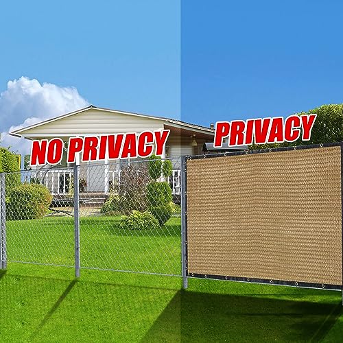 BADAO Sand 6FT X 50FT Outdoor Privacy Screen Fence & Mesh Shade Net Cover, Ideal for Garden and Backyard - Enhances Privacy for Fencing & Chain Link, Perfect for Patio Privacy Wall, Slats，Freestanding - Image 5