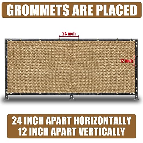 BADAO Sand 6FT X 50FT Outdoor Privacy Screen Fence & Mesh Shade Net Cover, Ideal for Garden and Backyard - Enhances Privacy for Fencing & Chain Link, Perfect for Patio Privacy Wall, Slats，Freestanding - Image 4