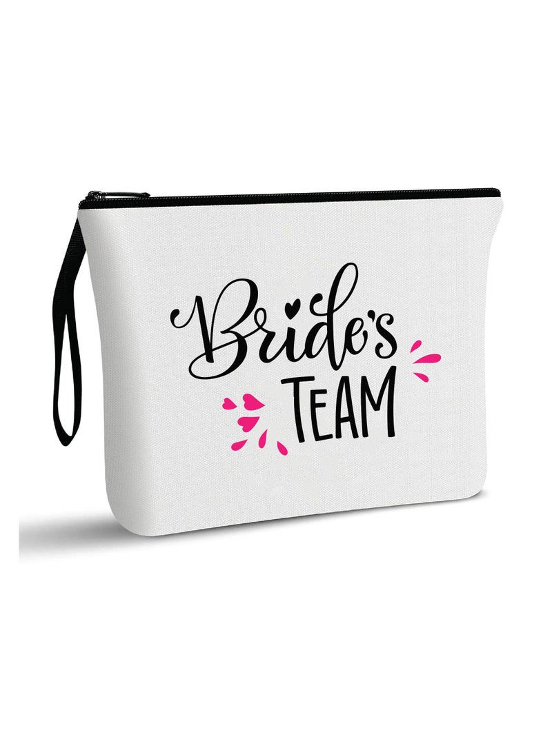 PRINTSHOP4ME Bride Team Cosmetic Bags for Your Wedding Day - Bridesmaids Gifts - Makeup Pouches for the Bride - Wedding Party Favors - Image 1