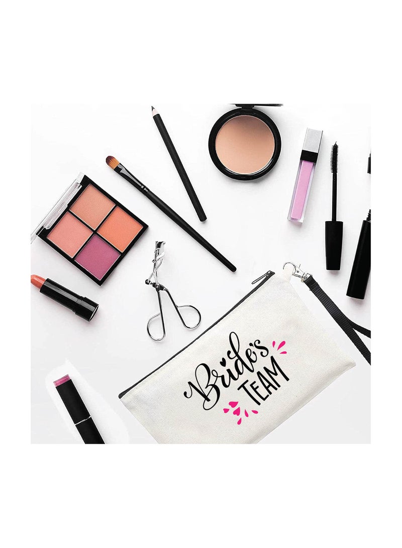 PRINTSHOP4ME Bride Team Cosmetic Bags for Your Wedding Day - Bridesmaids Gifts - Makeup Pouches for the Bride - Wedding Party Favors - Image 2