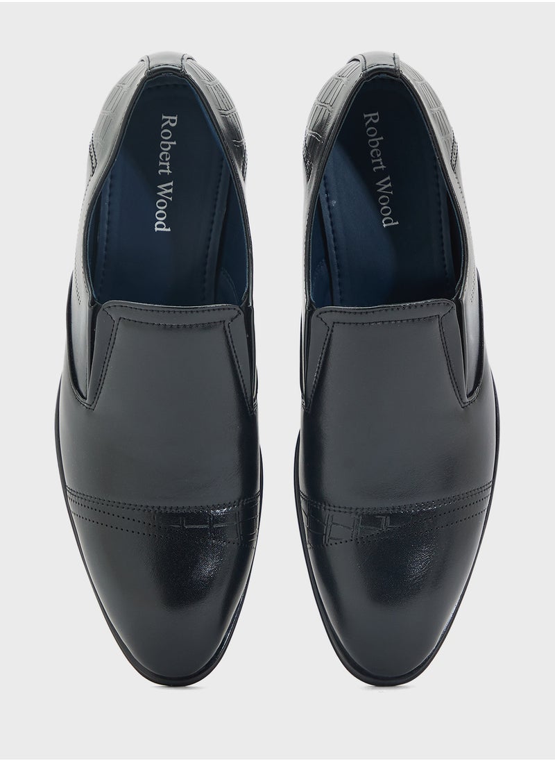 Robert Wood Classic Welt Detail Formal Slip Ons  - Image 4