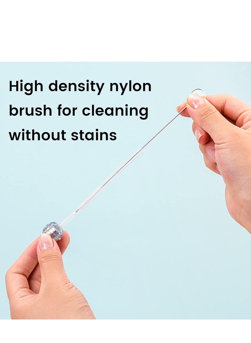 SYOSI Extendable Baby Bottle Brush, Long Handle Bottle Cleaning Tool, Pacifier Brush, Silicone Cleaning Brush, Flexible Brush Head, 11-inch Extended Handle, for Glass Thermos Bottle 3PCS - Image 3