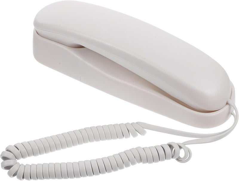 Wall-Mounted Corded Telephone for Hotel and Office Use, Mini White Landline Phone with Wall Hanging Design, Compact Bathroom Wall Telephone for Home and Business - Image 1