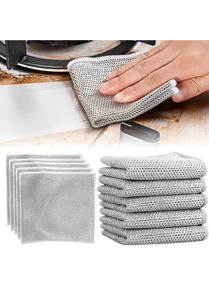 NESTIFY NESTIFY NonScratch Wire Dish Cleaning Cloths Multipurpose Wire Dishwashing Rags for Wet and DryEasy RinsingReusable Wire Cleaning Cloth Wire Dish Towels for Met Dishcloth Pack of 10 