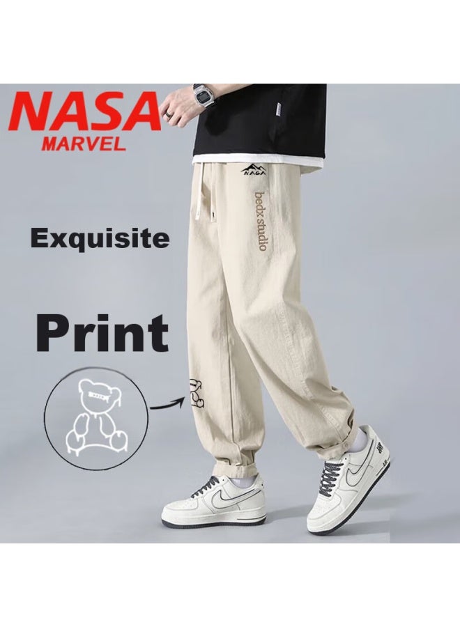 Nasa Marvel Casual Pants For Men, Spring And Autumn American-style Workwear Versatile Trousers, Casual Trendy Spring Pants, Black, 3XL - Image 5
