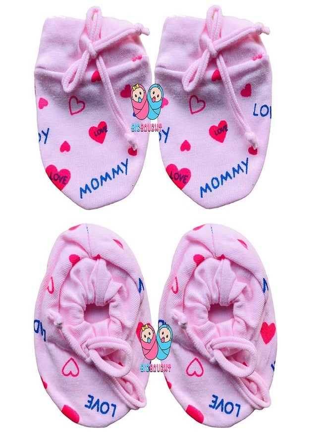 Bigbought Newborn Baby Dori Mittens I Love Mom & Dad Print Infant Toddler Gloves No Scratch Mittens Gloves for 0-6 Months Baby Boys Girls (Combo of 8 Pairs / 4 Sets) - Image 2