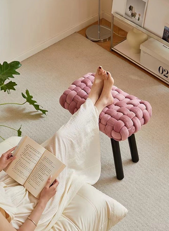 Kutis Wood Makeup Chair Dining Chair Sofa Chair For Bedroom Living Room Polyester 50 x 30 x 45 cm - Image 3