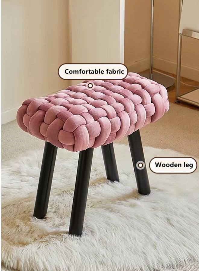 Kutis Wood Makeup Chair Dining Chair Sofa Chair For Bedroom Living Room Polyester 50 x 30 x 45 cm - Image 5