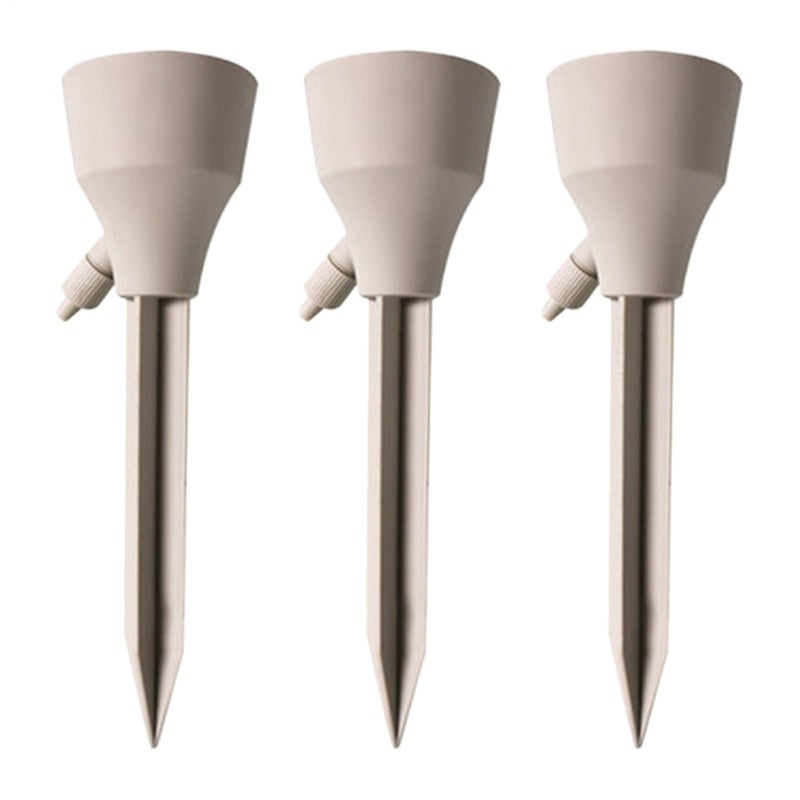 Cream Colored Plant Watering Spikes 3 Pieces Automatic Irrigation Adjustable Control Valve - Image 2