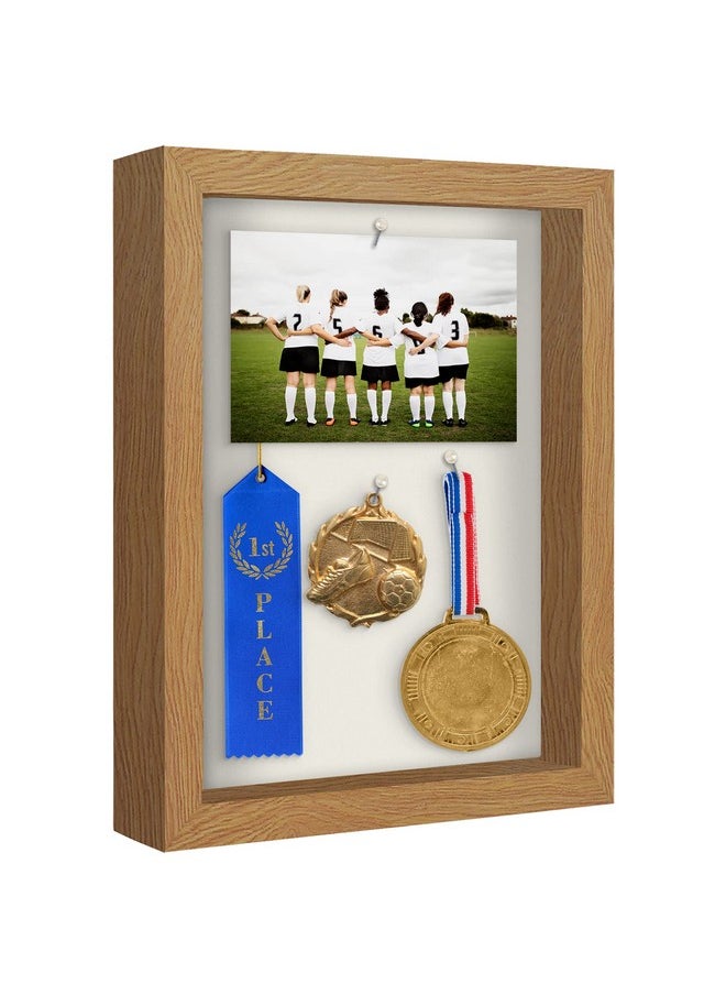 Americanflat 8.5X11 Shadow Box Frame In Dark Oak With Soft Linen Back Engineered Wood With Polished Glass Large Shadow Box Frame For Wall And Tabletop  - Image 2