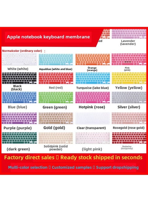 Suitable For Apple Notebook Air13 A2338 M2 13touch Macbook PRO Silicone Keyboard Film-Color:Army Green-Size:European 11-inch
