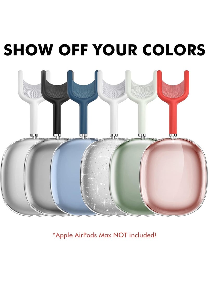 سيوسي Clear Case for Air-Pods Max, Soft TPU Protective Cover for Ear Cups and Headband, with Glitter Finish, Anti-Fingerprint, Scratch/Dust Shield, Transparent Accessory Case with Sparkle Design - Image 5