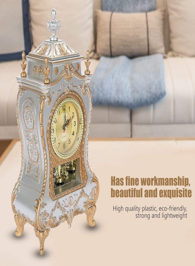 YUYTE Antique Clock, Retro European Wall Clock Vintage European- Table Desk Clock Vintage Desk Clock with Moving Pendulum for Home Decoration[01] - Image 3