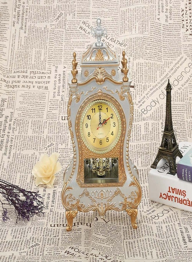 YUYTE Antique Clock, Retro European Wall Clock Vintage European- Table Desk Clock Vintage Desk Clock with Moving Pendulum for Home Decoration[01] - Image 5