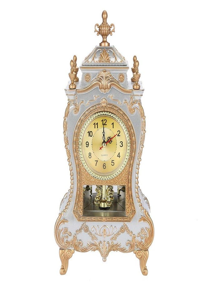 YUYTE Antique Clock, Retro European Wall Clock Vintage European- Table Desk Clock Vintage Desk Clock with Moving Pendulum for Home Decoration[01] - Image 1