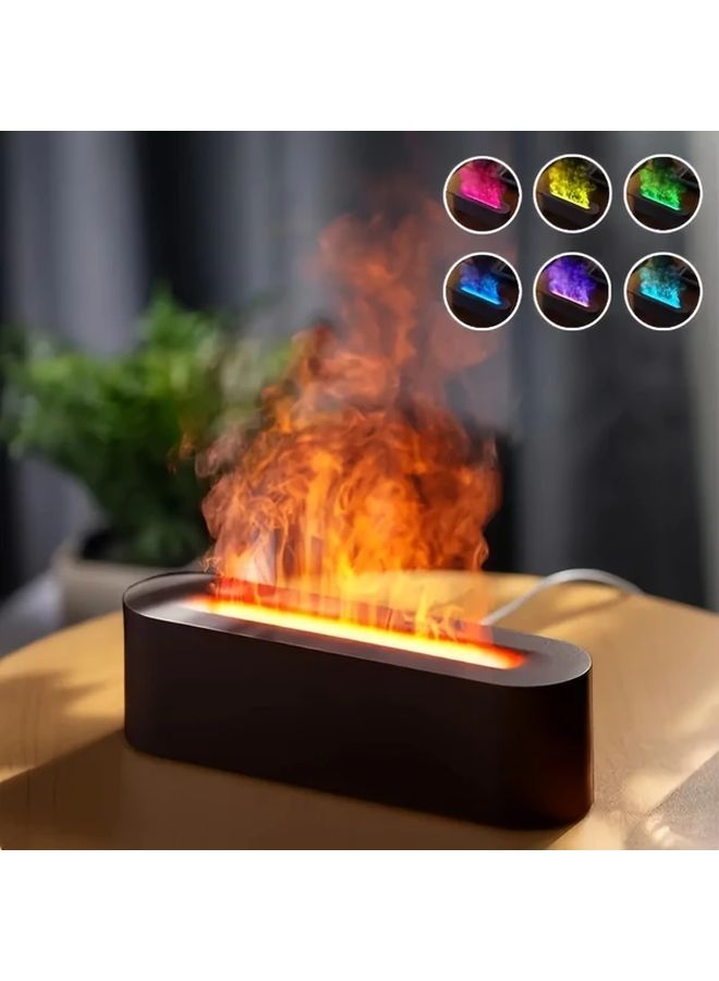 بلاك إس تي إن واي مرطب مزود بـ إل إي دي آر جي بي يعمل بالطاقة عبر يو إس بي مع لهب محاكى 5.07 أونصة للمكتب وغرفة النوم - Image 3