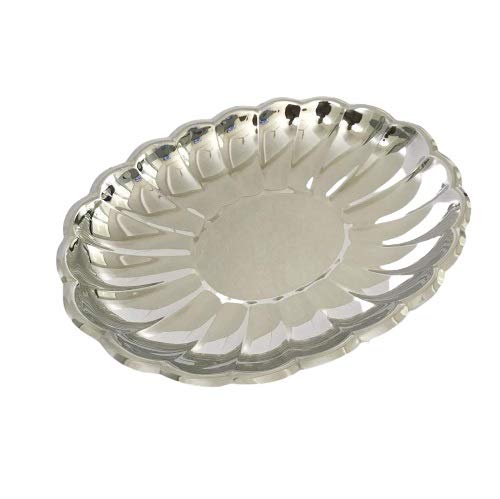 NJ NJ Salad Serving Platter Premium Stylish 304 Grade Stainless Steel Salad Tray Dish for Home Parties 38x29 cm - Image 1