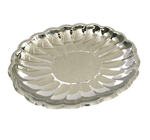 NJ NJ Salad Serving Platter Premium Stylish 304 Grade Stainless Steel Salad Tray Dish for Home Parties 38x29 cm - Image 4