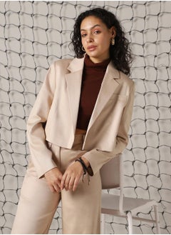 Hubberholme Women's Doe Skin Cotton Blend Solid Oversized Blazer  - Image 1