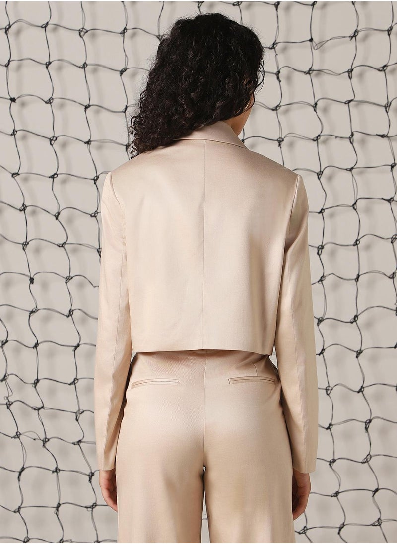 Hubberholme Women's Doe Skin Cotton Blend Solid Oversized Blazer  - Image 3