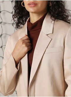 Hubberholme Women's Doe Skin Cotton Blend Solid Oversized Blazer  - Image 4