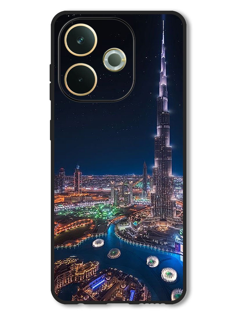 Theodor Case Compatible with Oppo A5 Pro Protection Shockproof Bumper Cover Burj Khalifa Night View - Image 1