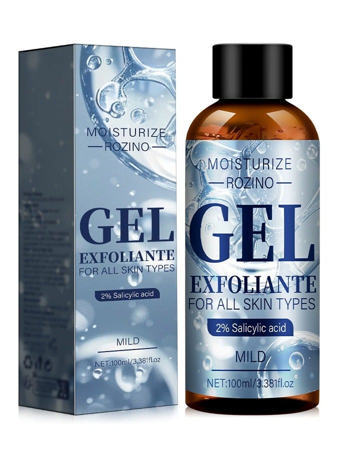 Rozino Salicylic Acid Exfoliating Gel Face Deep Cleansing Pores Gentle Exfoliating Face Scrub - Image 2