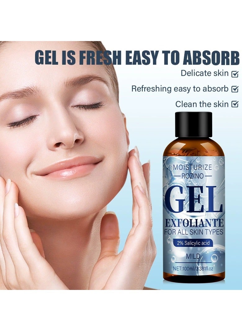 Rozino Salicylic Acid Exfoliating Gel Face Deep Cleansing Pores Gentle Exfoliating Face Scrub - Image 4