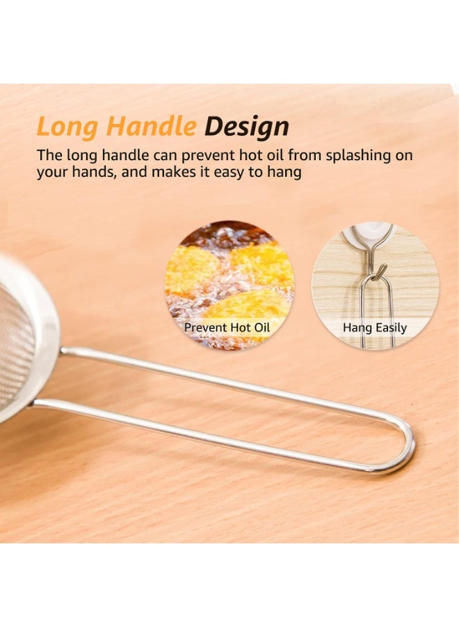 مصفاة مطبخ، مصفاة شبكية دقيقة من الفولاذ المقاوم للصدأ بمقبض للطعام والنودلز والخضروات، 24 سم - Image 4