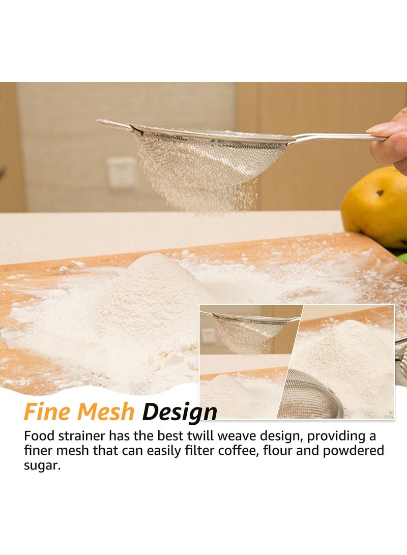 مصفاة مطبخ، مصفاة شبكية دقيقة من الفولاذ المقاوم للصدأ بمقبض للطعام والنودلز والخضروات، 24 سم - Image 2