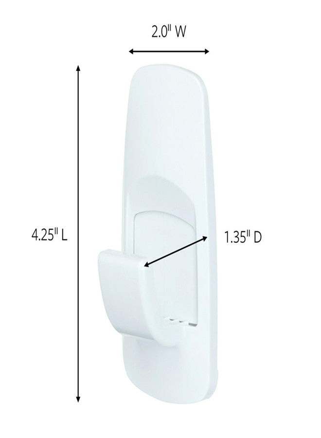 كوماند خطافات كوماند جامبو متعددة الاستخدامات، خطافات جدارية للتعليق بدون إتلاف الجدران مع شرائط لاصقة، خطافات جدارية بدون أدوات لتعليق الزينة في غرف المعيشة، خطافان أبيضان و4 شرائط كوماند - Image 2