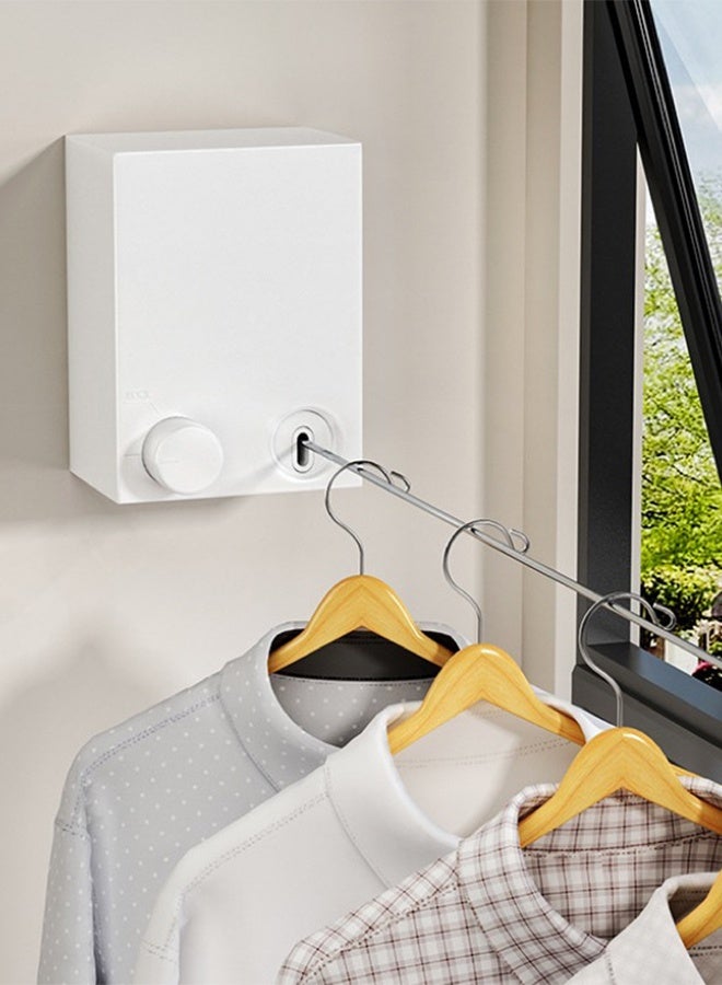Retractable Wall Mounted Wire Clothesline, White  - Image 3