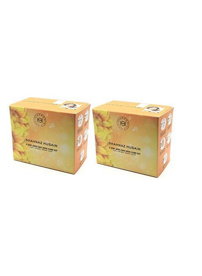 Shahnaz Husain مجموعة العناية بالبشرة المضادة للتسمير بخطوات 5 للحصول على إشراقة طبيعية - عبوة ذهبية من 2 - Image 1