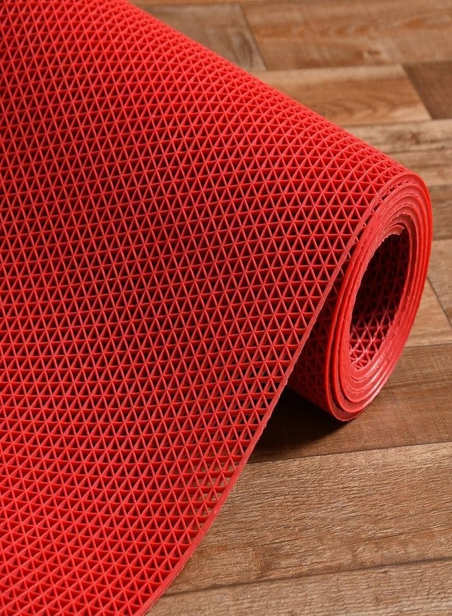 UNNAK Anti Skid Mat for Indoor & Outdoor | Honeycomb Pattern| Heavy-Duty Drainage Mat|Bathroom Mat|Bath Mat|Carpet|Rugs|Rainmat|Swimming Pool Mat | Red | 4FT X 5FT - Image 1