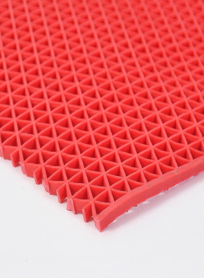 UNNAK Anti Skid Mat for Indoor & Outdoor | Honeycomb Pattern| Heavy-Duty Drainage Mat|Bathroom Mat|Bath Mat|Carpet|Rugs|Rainmat|Swimming Pool Mat | Red | 4FT X 5FT - Image 2