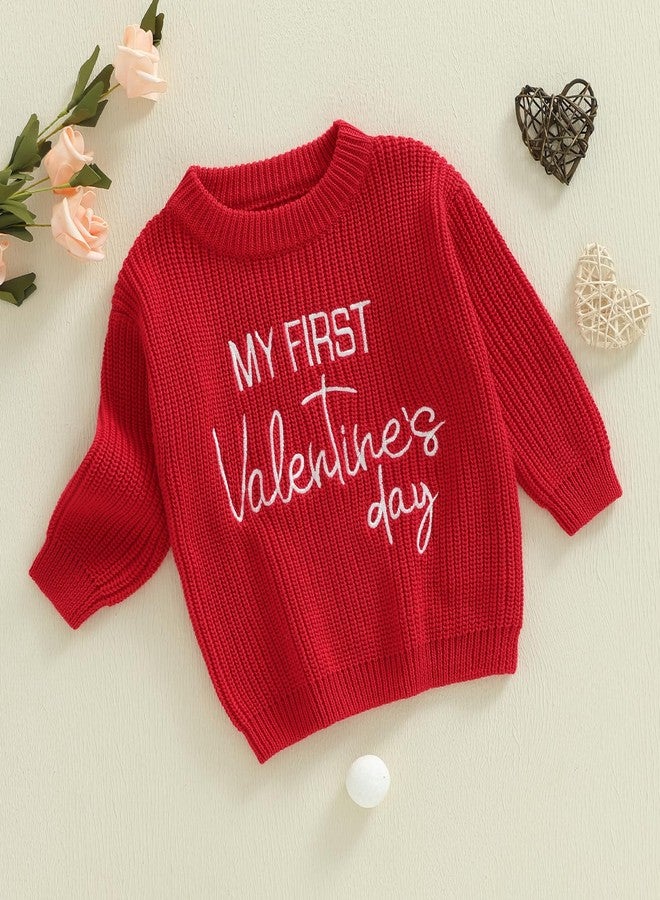 Thorn Tree My First Valentines Day Baby Boy Girl Outfit Knit Sweater Newborn Infant Sweatshirt Long Sleeve Pullover Sweater, Red, 0-3 Months - Image 3