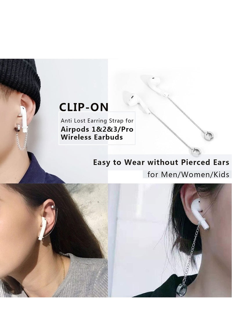 SYOSI - Earrings for Airpods Ear Holder Clips, 1 Pair Clip-On Anti Lost Earring Strap for Airpods Pro Wireless Earhooks Earbuds Earphone Holder Connector Compatible with Airpods 2&1 3/Pro - Image 1