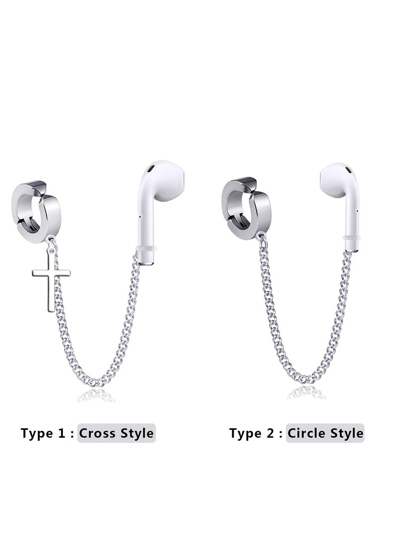 SYOSI - Earrings for Airpods Ear Holder Clips, 1 Pair Clip-On Anti Lost Earring Strap for Airpods Pro Wireless Earhooks Earbuds Earphone Holder Connector Compatible with Airpods 2&1 3/Pro - Image 1