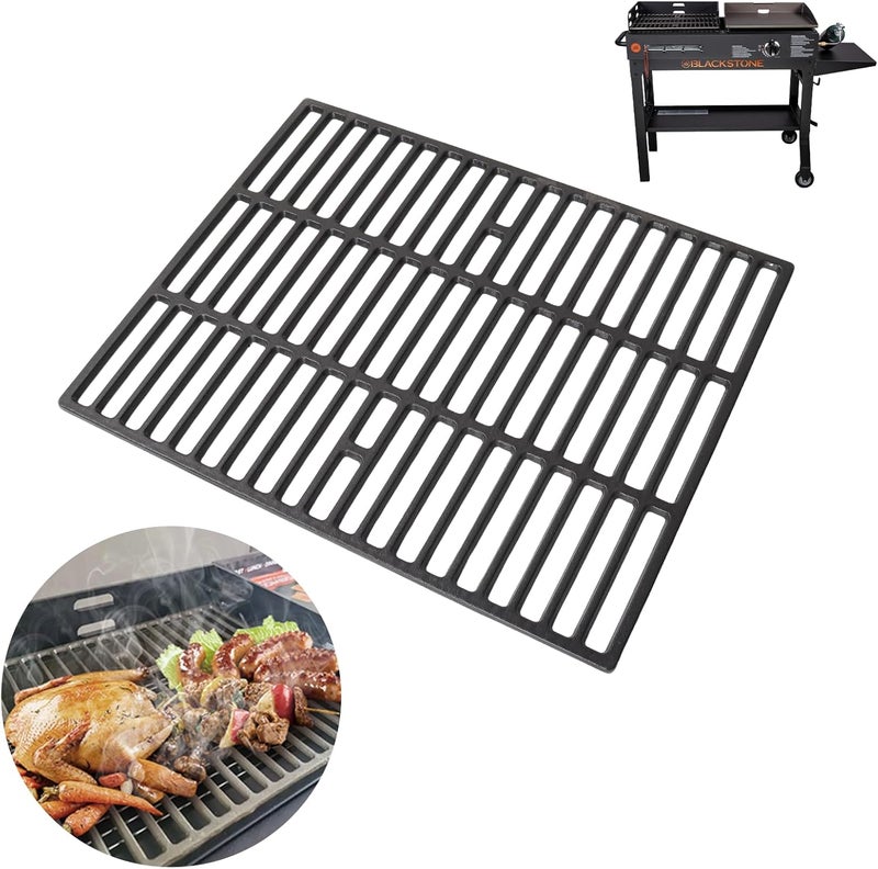 BBQ-PLUS قطع غيار شبكة الشواء لمجموعة Blackstone 1819 (شواية وفحم)، شبكات طهي مصنوعة من الحديد الزهر المتينة لاستخدامها مع أدوات الطهي الخارجية Blackstone - Image 1