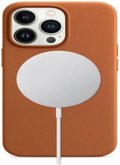 PiBlue Artificial Leather Protective Case Cover For iPhone 13 Pro Max Brown  - Image 2