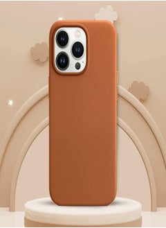 PiBlue Artificial Leather Protective Case Cover For iPhone 13 Pro Max Brown  - Image 4