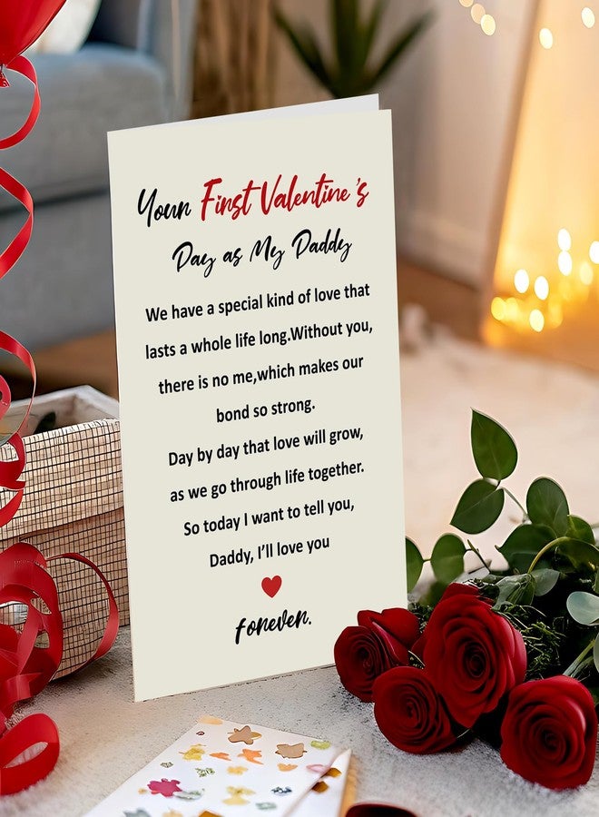Beixian Baby's First Valentines Card for Dad, 1st Valentines Card Daddy for Husband, New Dad Valentine's Day Card, Happy First Valentine's Day for My Daddy - Image 5